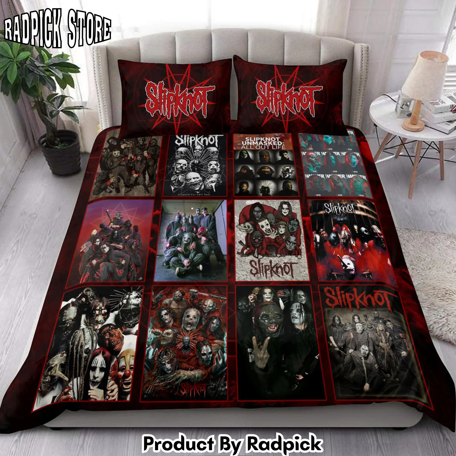 Radpick slipknot artwork all over printed bedding set p131004 rp3272235